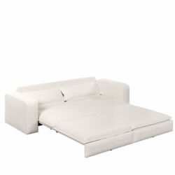King Size Sleeper Sofa Bed, Pull Out Sofa Bed, 3 In 1 Convertible Sleeper Sofa, 3 Seat Couch With 2 Lumbar Pillows For Living Room - Beige