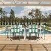 4 Piece Set Of Single Chairs With Modern Color Blocking Design, UV Resistant And Rust Proof - Haze Green / White - Image 14