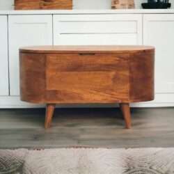 Rounded Lid Up Blanket Box - Chestnut