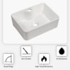 Rectangular Vessel Bathroom Sink 16" X 12" With Sleek Design - White - Image 7