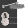 Wall Mounted Shower Set With High Pressure 10" Rain Shower Head And 5 Function Handheld Shower Head - Brushed Nickel - Image 7
