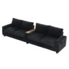 Modern 4 Seater Corduroy Sofa Couch With USB Ports And Hidden Storage - Black - Image 13