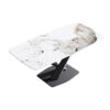 Modern Artificial Stone Pandora White Curved Metal Leg Dining Table, Can Accommodate 6-8 People - Antique White - Image 12
