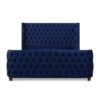Brooklyn - King Tufted Panel Bed Headboard And Footboard Set - Navy Blue - Image 2