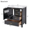 30" Bathroom Vanity With Sink Storage Solutions - Black - Image 3