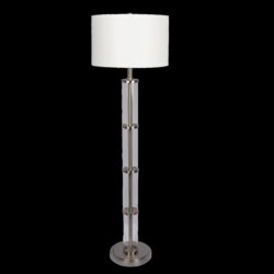Nimbus - Floor Lamp With 3Way Rotary Switch Clear Body Base - Silver Gray / White