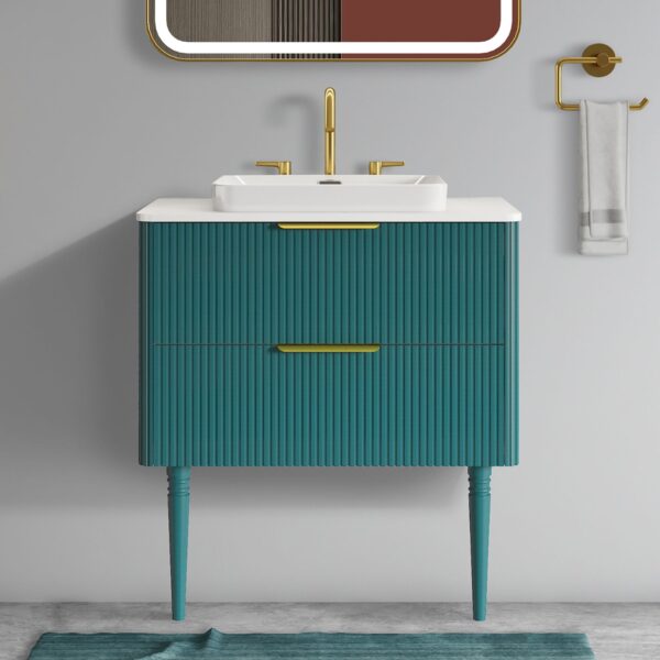 Elena - Modern Bathroom Vanity With Sink Luxury Bathroom Vanity With Ample Storage, 2 Soft Close Drawers, 2 In 1 Floating Or Freestanding Design - Blue