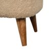 Boucle Square Footstool - Cream - Image 7