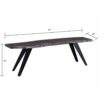 Modern Acacia Wood Dining Bench, Live Edge Design Accent Bench With Iron Legs - Black / Gray - Image 3