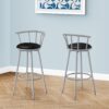 Swivel Stool Bar Height, Contemporary & Modern (Set of 2) - Silver - Image 11