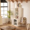 Retro Style Hutch Cabinet With Single Glass Door, China Cabinet For Home, Office, Or Studio - White - Image 10