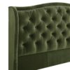 Marcella - Queen Upholstered Shelter Headboard Bed Set - Olive Green - Image 7
