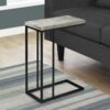 Accent Table, C - Shaped, Contemporary Stylish - Gray - Image 12