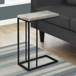 Accent Table, C - Shaped, Contemporary Stylish - Gray
