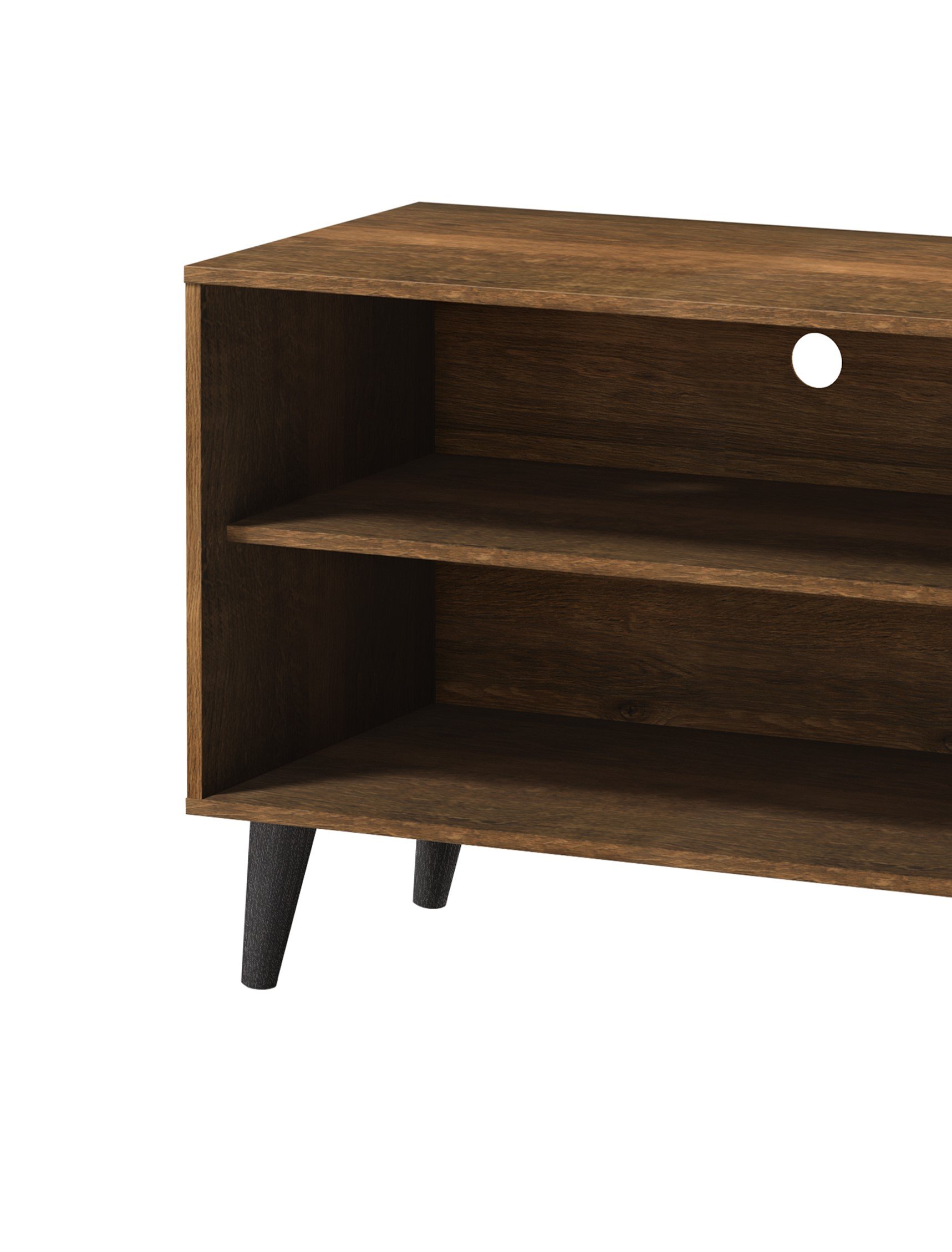 Amidon - TV Stand For TV's Up To 63", With 2 Storage Shelves & 1 Cabinet, Modern Entertainment Centre For TV In Living Room - Brown - Image 5