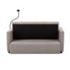 Convertible Sofa Bed Loveseat Sofa With Three USB Ports, Two Side Pockets, Two Cup Holders And 360° swivel Phone Holder For Living Room - Light Gray - Image 24