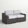 Wicker Outdoor Loveseat With Cushions - Espresso / Gray - Image 5