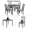 5 Piece Modern Dining Set, Square Wooden Dining Table With 4 Upholstered Chairs For Kitchen, Dining Room - Gray - Image 4