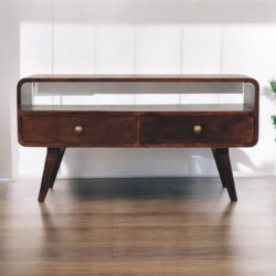 Curved Media Unit - Walnut