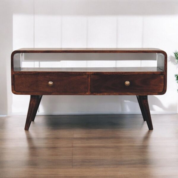 Curved Media Unit - Walnut