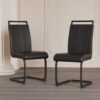 Modern Dining Chairs With High Back Upholstered Side And Metal Legs (Set of 2) - Black - Image 6