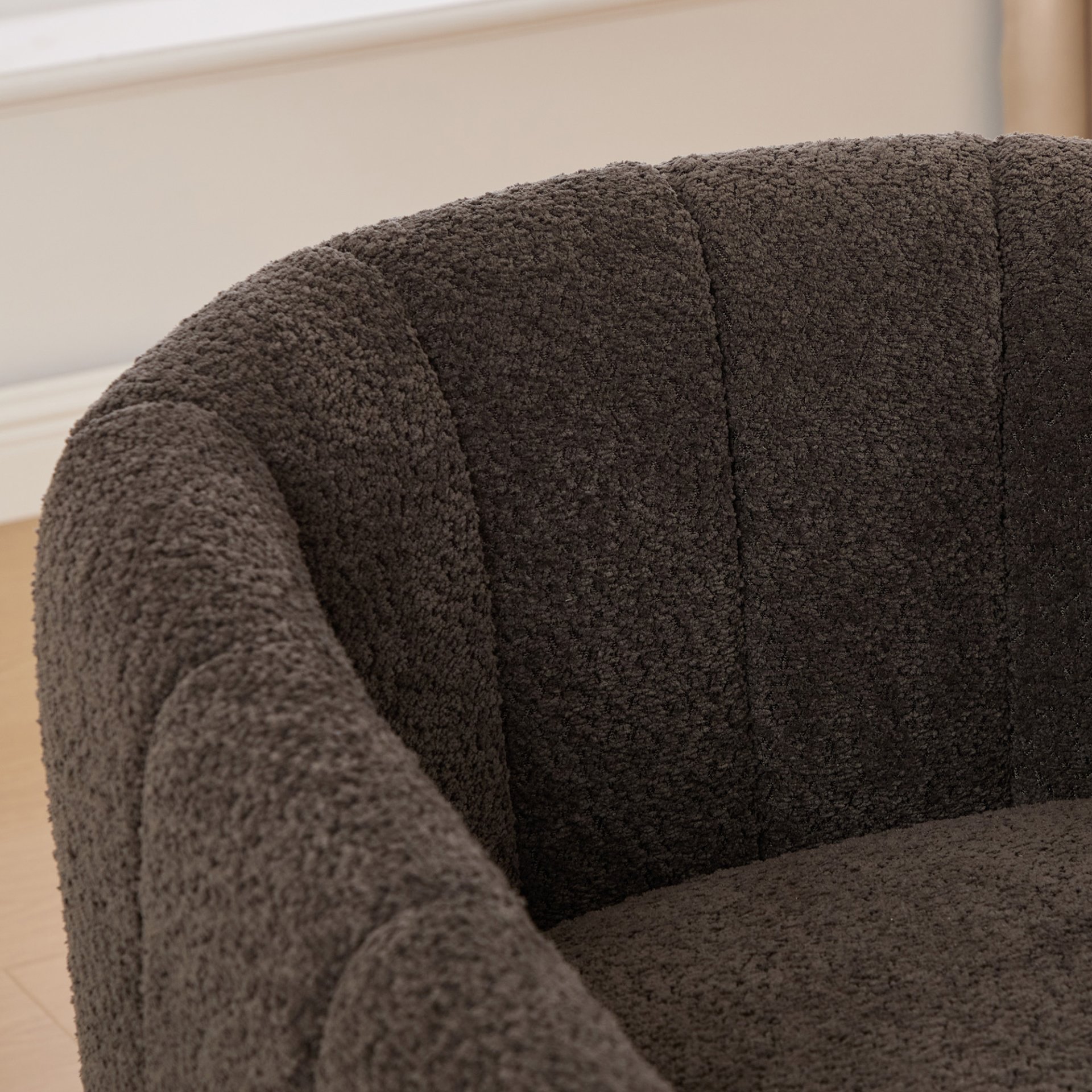 360° Swivel Pumpkin Shape Club Armchair - Charcoal - Image 9