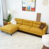 Ella - L Shaped Linen Left Sectional Couch - Yellow - Image 7