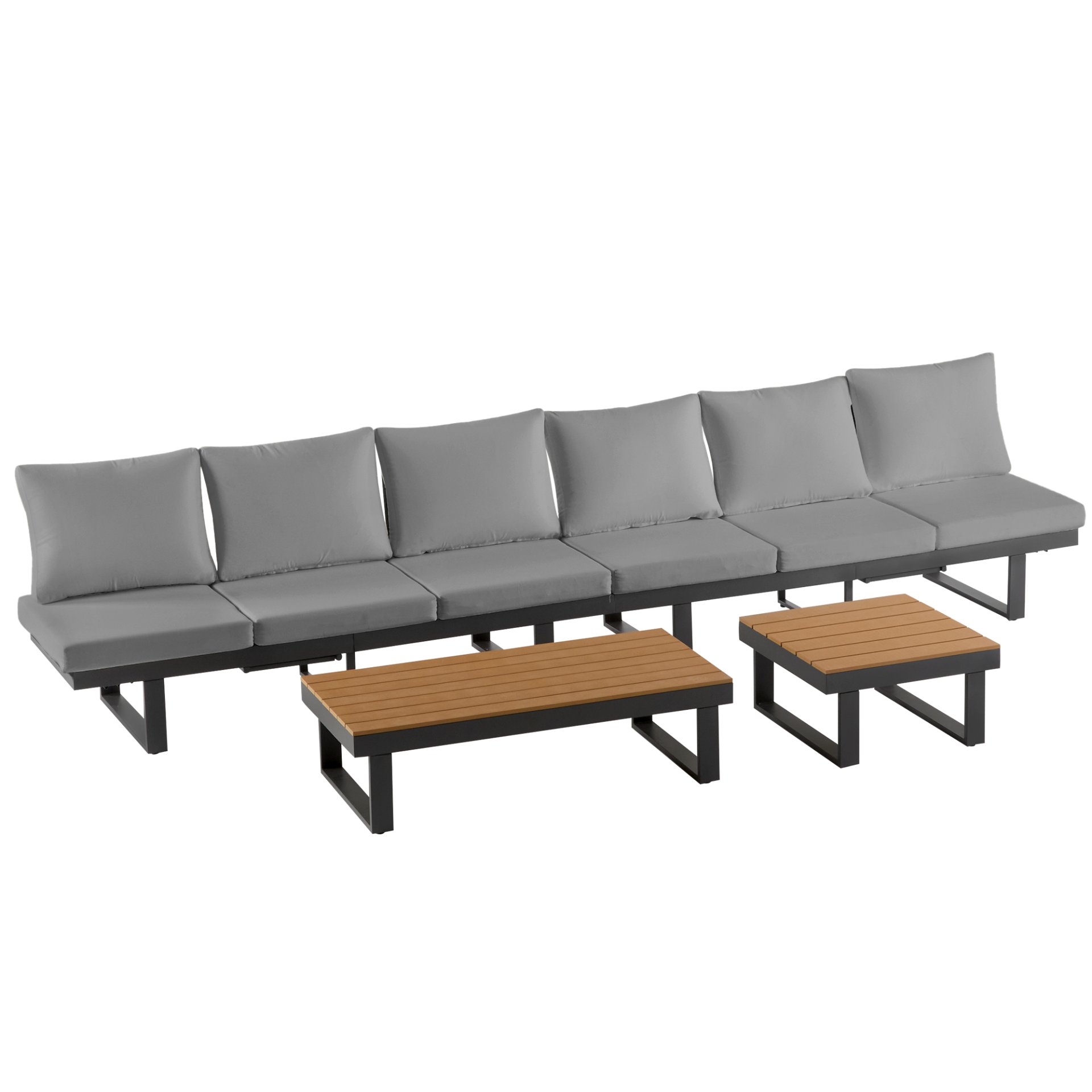 Outdoor Sectional Sofa Set With Adjustable Reclining Seats - Gray - Image 26