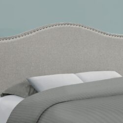 Full Size, Bed Headboard Only Upholstered, Transitional - Gray