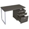 Reversible 3 Drawer Office Computer Desk With Metal Frame - Gray - Image 6