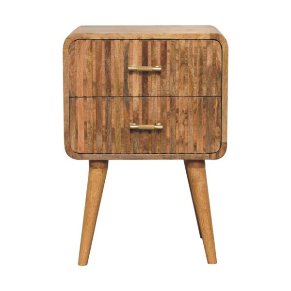 T Bar Ridged Nightstand - Oak