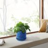 Ceramic Flowerpot, 7" Planter For Patio, Garden, Windowsill (Set of 2) - Antique Navy Blue - Image 2