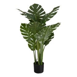 45" Tall, Artificial Plant, Monstera Tree, Indoor, Faux, Fake, Floor, Greenery, Potted, Real Touch, Decorative - Green / Black