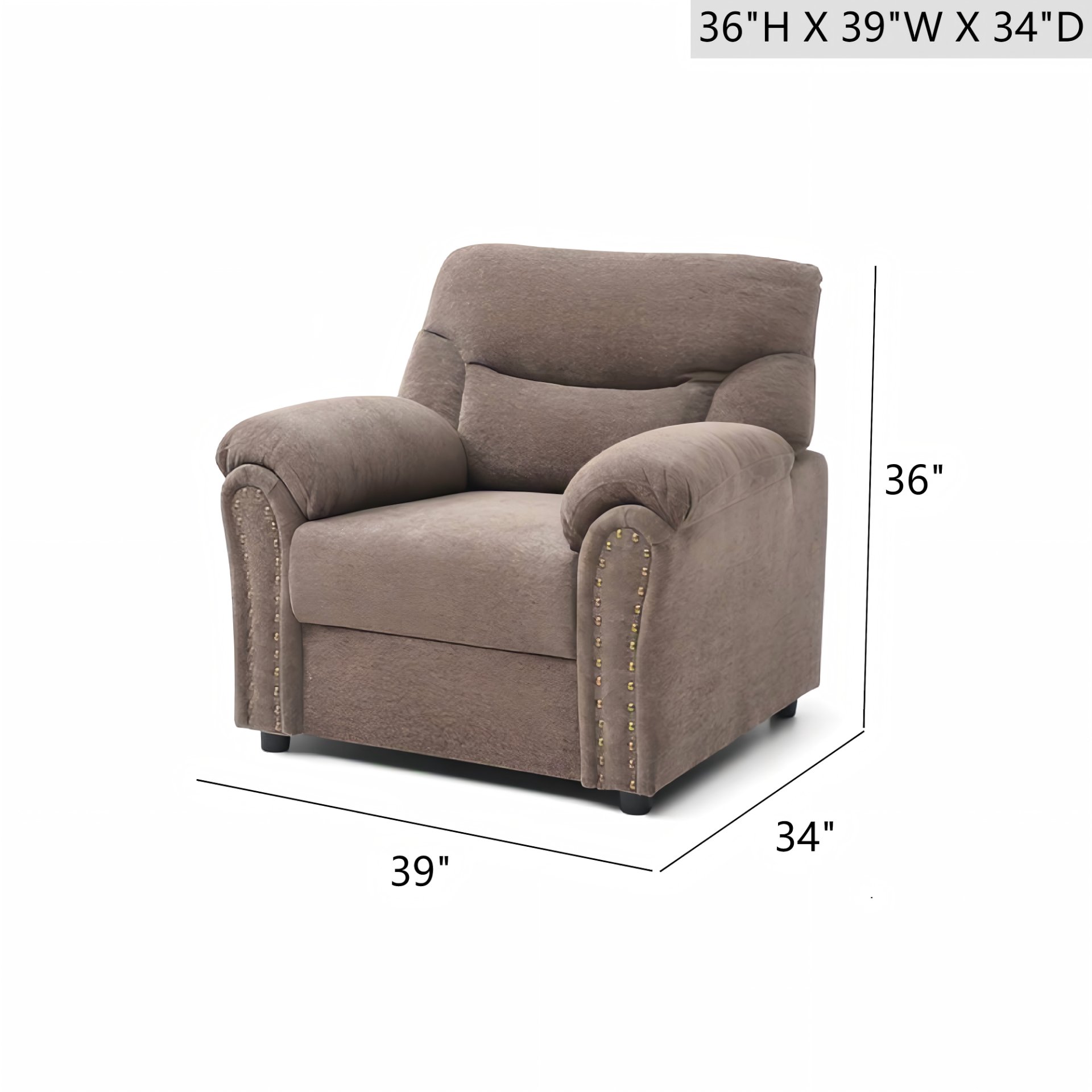 Hamilton - Chair With Nailhead Trim Upholstered - Brown - Image 3