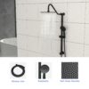 Shower System With 5 Function Rain Hand Shower And Slide Bar Combo - Matte Black - Image 7