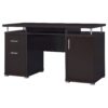 Office Computer Desk With 2 Drawers, Adjustable Shelf, Slide Out Keyboard Tray - Cappuccino - Image 4