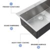 Drop In Kitchen Sink With Pull Down Faucet And Soap Dispenser - Brushed Nickel - Image 4