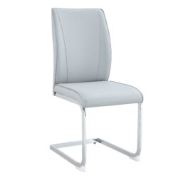 Luxury Simple Arch Chair (Set of 4) Light Material Dining Chair With Arched Metal Leg - Light Gray / Silver