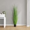 47" Tall, Artificial Plant, Grass Tree, Indoor, Faux, Fake, Floor, Greenery, Potted, Real Touch, Decorative - Green / Black - Image 4