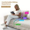 Plush Corduroy 4 Seat Sofa, Modern Comfy Upholstered Sofa Cloud Couch, Deep Seat Couches With Soft Pillows And Movable Ottoman, Convertible Sofa Lounge Chair, For Living Room, Apartment, Office - Beige - Image 13