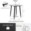 Modern Outdoor Bar Table, Rounded Square Sintered Stone Top With Umbrella Hole, Rust Free Frame, Weatherproof - Ember Black / White - Image 3