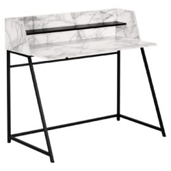 Computer Desk For Home Office, Laptop, Storage Shelves, Contemporary And Modern - White / Black