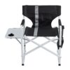 Padded Folding Outdoor Chair With Side Table And Storage Pockets, Lightweight Oversized Directors Chair For Indoor, Outdoor Camping, Picnics And Fishing (Set of 2) - Black / Gray - Image 12