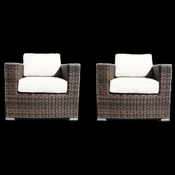 Outdoor Chairs Set With Cushions - Brown Mix