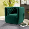 Delaney - Swivel Stylish Chair - Green - Image 18