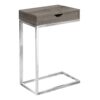C-Shaped Accent Table Storage Drawer For Living Room - Taupe - Image 8