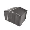 Large Metal Outdoor Storage Shed With Lockable Door, Air Vent, And Clear Window For Garden Tools And Bicycles - Gray - Image 12