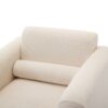 Modern Accent Chair Lambskin Sherpa Fabric Upholstered Comfy Reading Armchair With Pillow - Cream - Image 10