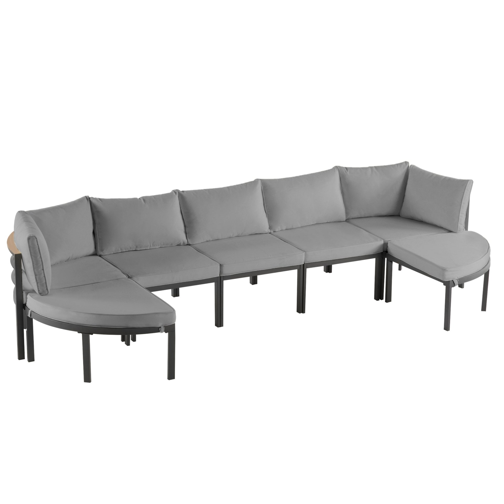 Outdoor Sectional Sofa Set With Cushions - Gray - Image 16