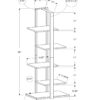 Bookshelf, Bookcase, Etagere, 5 Tier, Office, Contemporary & Modern - Taupe - Image 5